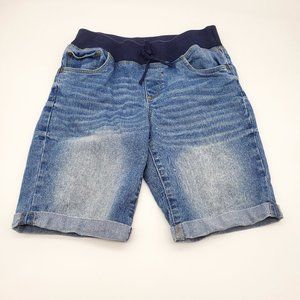 Arizona Jeans Co Pull On Elastic Waist Band Denim Shorts Size 14 Regular